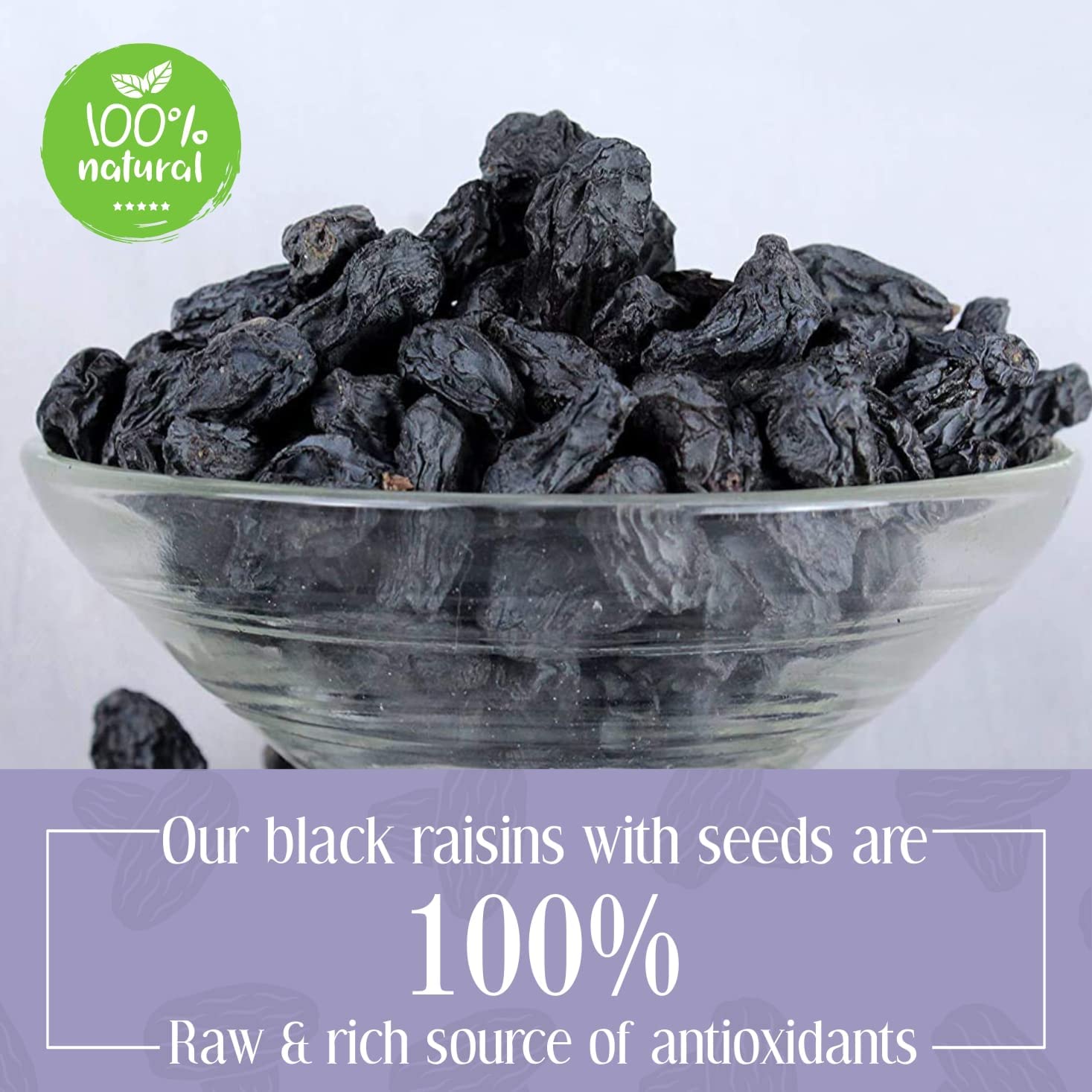 Afghani Black Raisins with seed | Kali Kishmish | Kala Munakka Dry Fruit | Kali Draksh | High in Anti-oxidants | Healthy & Delicious | 250g