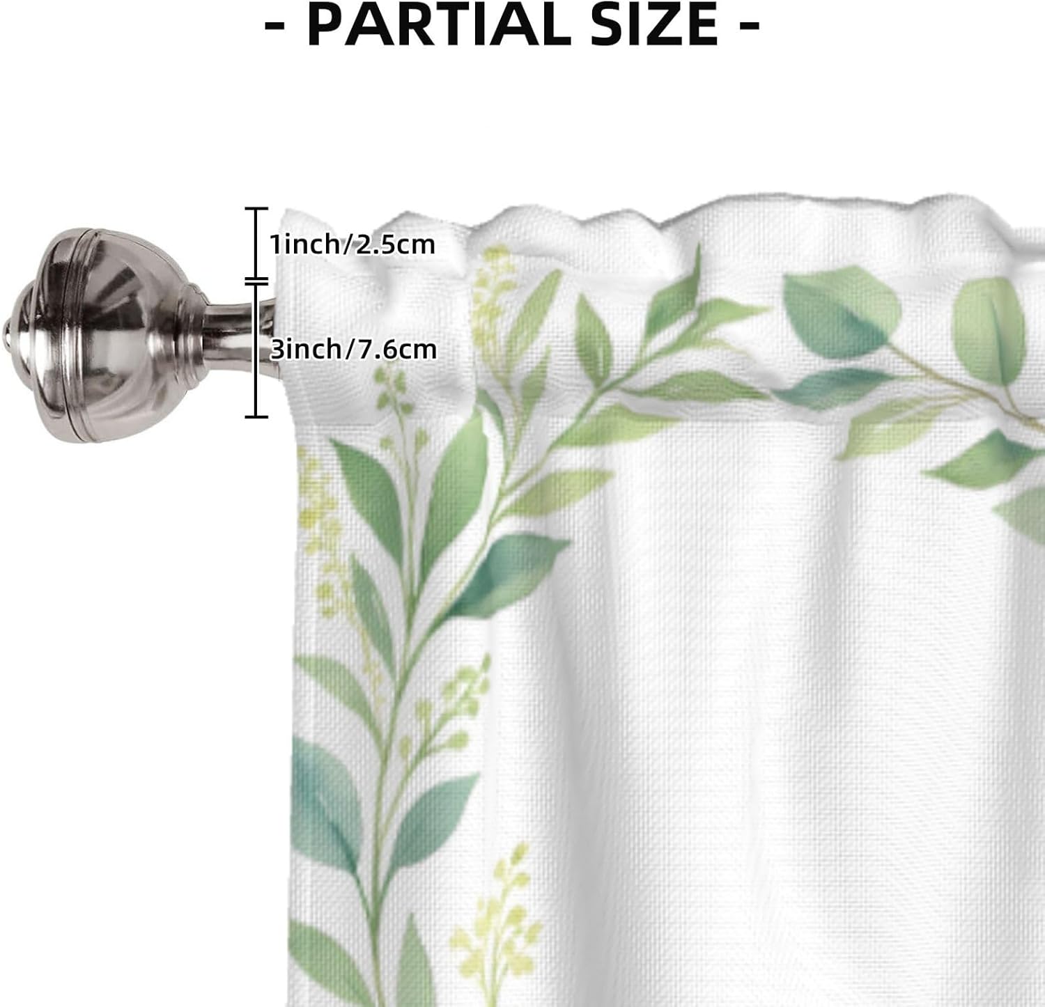 Valance For Windows Green Eucalyptus Leaf Wreath Kitchen Curtains Valances Rod Pocket Watercolor Floral Window Treatment Short Topper Curtains For Living Room Bedroom Bathroom 1 Panel 54x18inch
