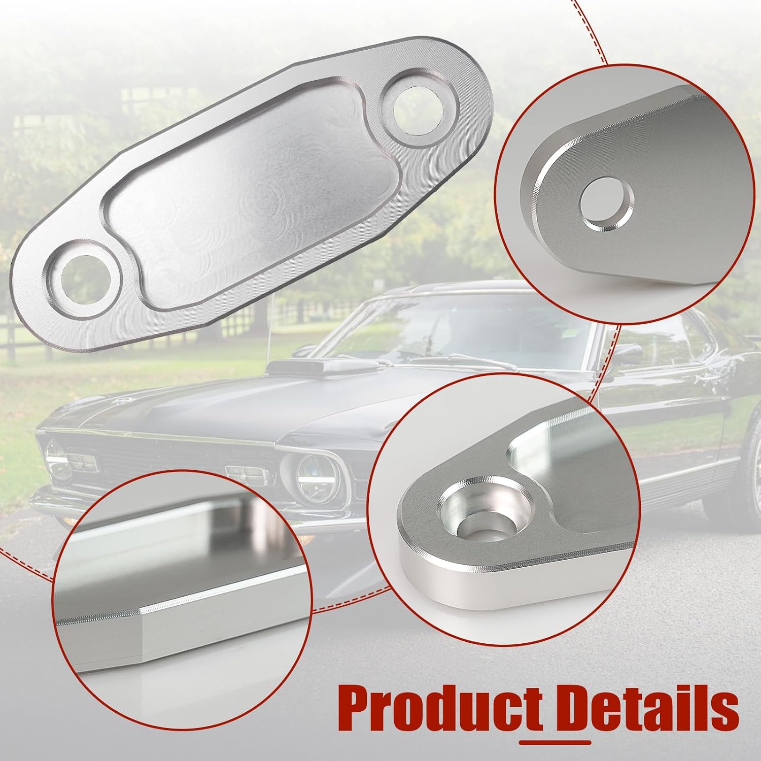 Aluminum Fuel Pump Block Off Plate For Ford 351C 351M 400M V8 Engines