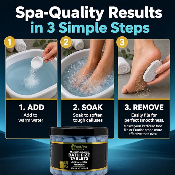 Foot SPA Salon Pedicure Callus Remover Soak, Softening Exfoliant, 42 oz