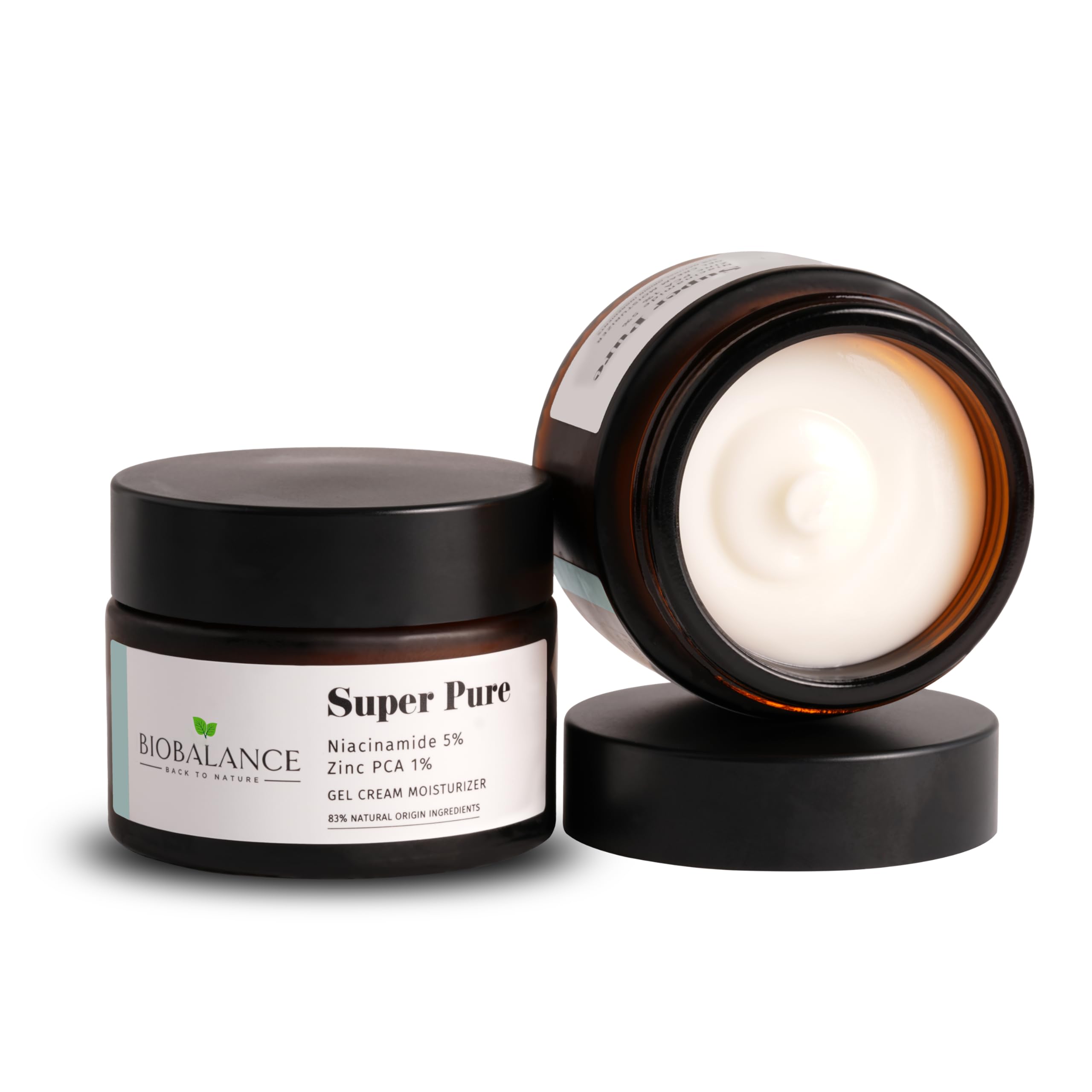 Bio Balance Super Pure Gel Cream Moisturizer | Enriched with Niacinamide 5% and Zinc PCA 1% | Oil Balancing, Mattifying, Pore Tightening | 83% Natural Origin | 50ml