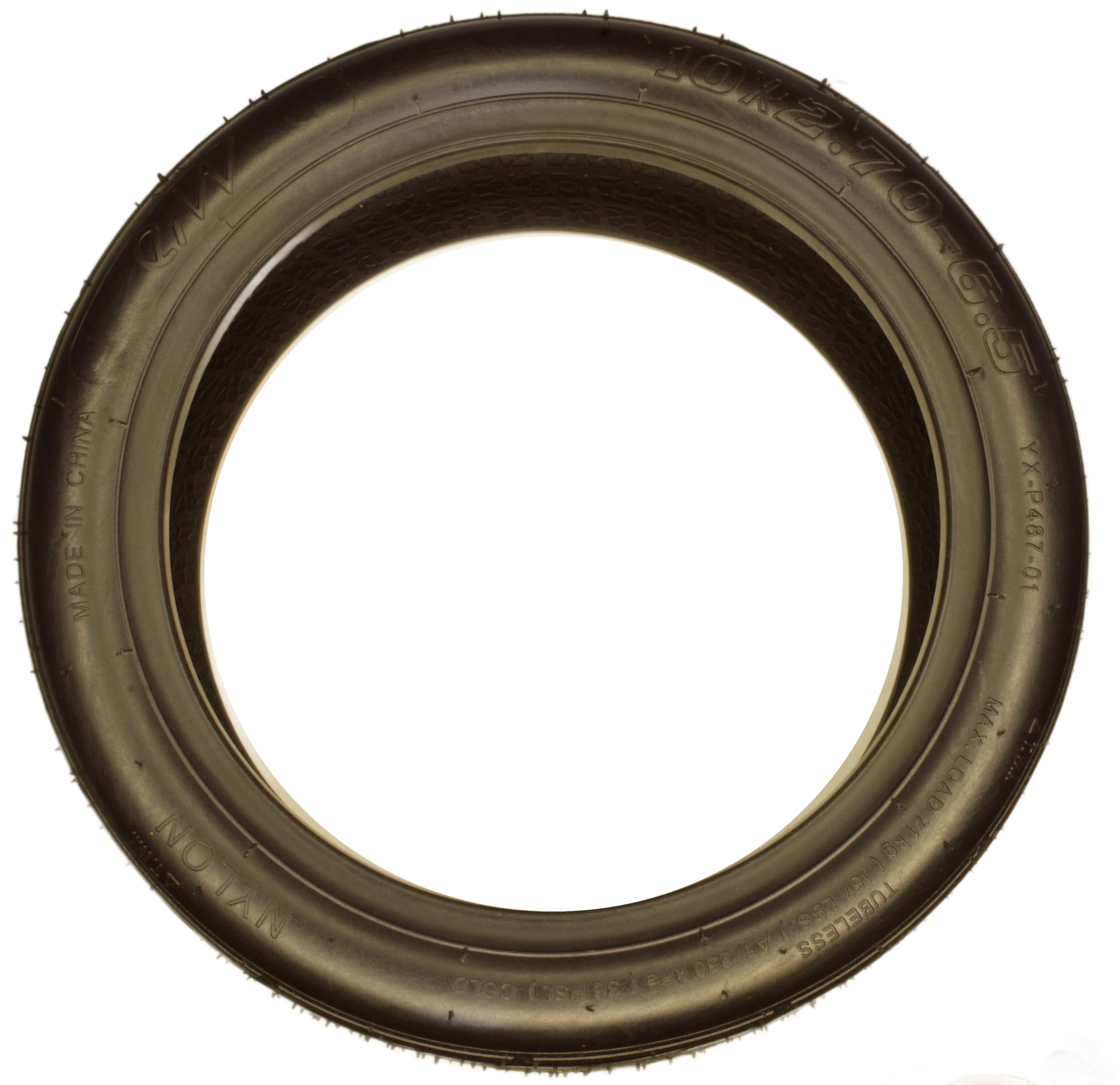Neumático de Aire para Patinete Eléctrico, 10x2.70-6.5 Pulgadas, Tubeless, Compatible con SmartGyro, UrbanGlide, Joyor, Kukirin, Con llave Palanca