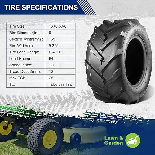Miniatura 3 de MaxAuto - Patrón de neumáticos para montar en césped P328 (16 x 6.50-8 y 23 x 10.50-12)