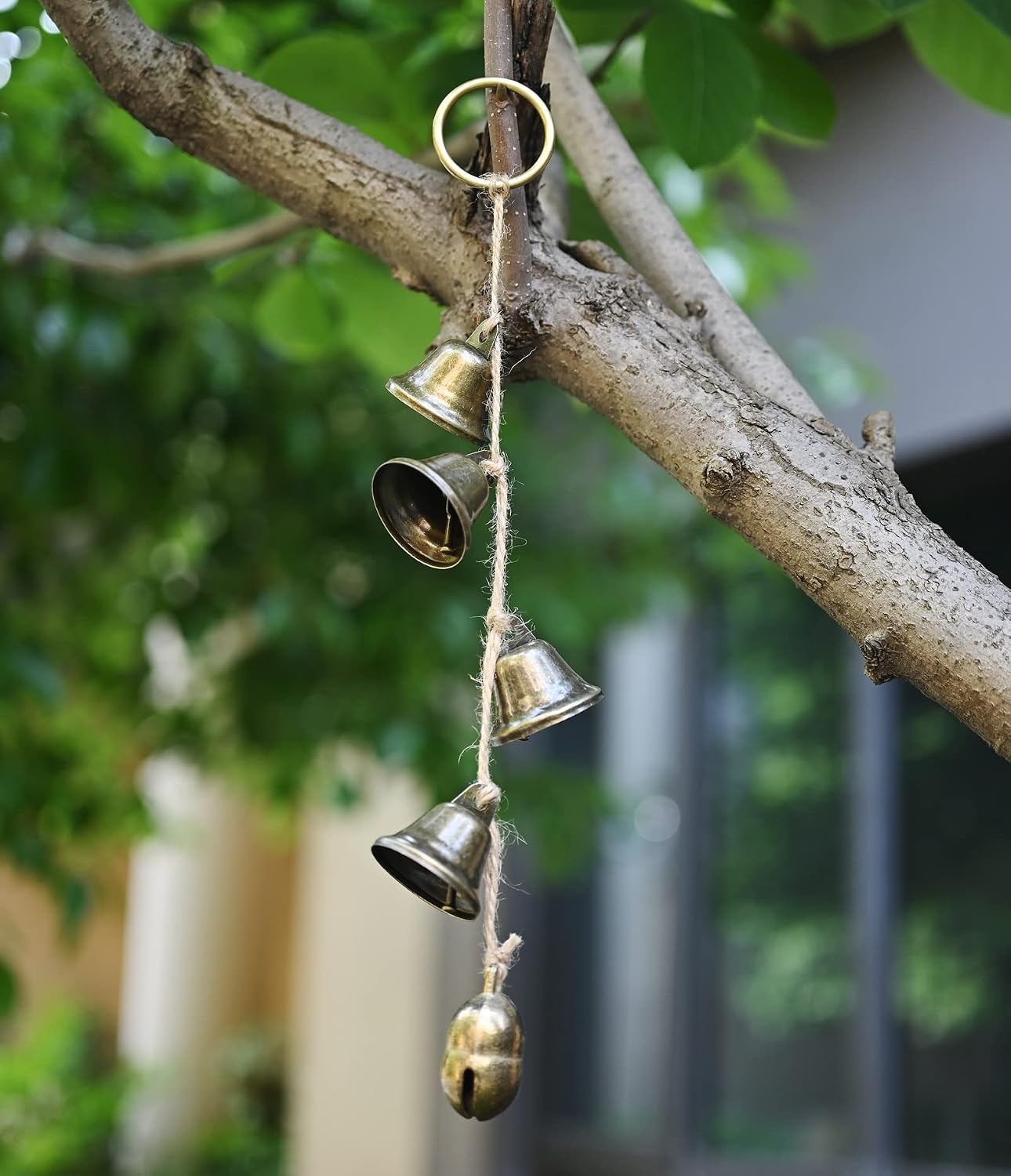 Hanging Witch Bells for Door Knob Decoration, Home Garden Decor Shopkeepers Bell on Rope (Alloy Vintage Bells)