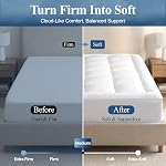 Mattress Topper 800GSM,Breathable Plush Pillow Top Mattress Pad Cover,3D Air Bed Mattress Protector Fitted 8"-21" Pocket Mattress (White, Queen)