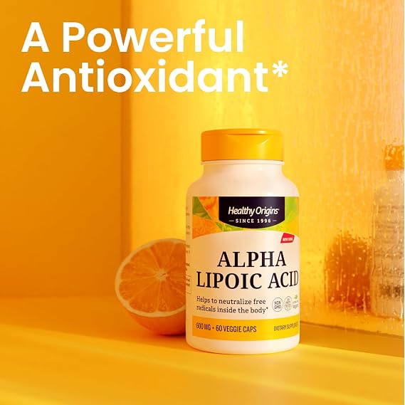 Healthy Origins Alpha Lipoic Acid 600 mg, 150 Veggie Capsules - Maximum Strength Universal Antioxidant Supplement - Supports Healthy Blood Sugar Metabolism, Nerve Health & Cellular Energy Production