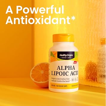 Healthy Origins Alpha Lipoic Acid 600 mg, 150 Veggie Capsules - Maximum Strength Universal Antioxidant Supplement - Supports Healthy Blood Sugar Metabolism, Nerve Health & Cellular Energy Production