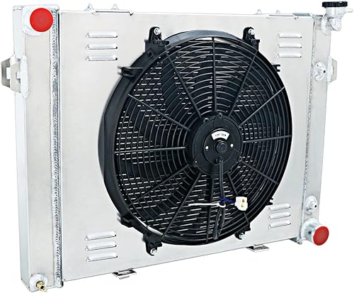 Miniatura 2 de Radiador para Jeep Grand Cherokee 5.2L V8 1993 1994 1995 1996 1997, radiador de aluminio de 3 filas + cubierta / ventilador + kit de relé