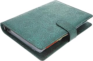 VILLCASE 1 Conjunto De Livro De Orçamento Envelopes De Dinheiro Fichário Para Economizar Dinheiro Fichário De Couro Pu A5 Fichário De Planejamento De Orçamento Fichário Com Zíper