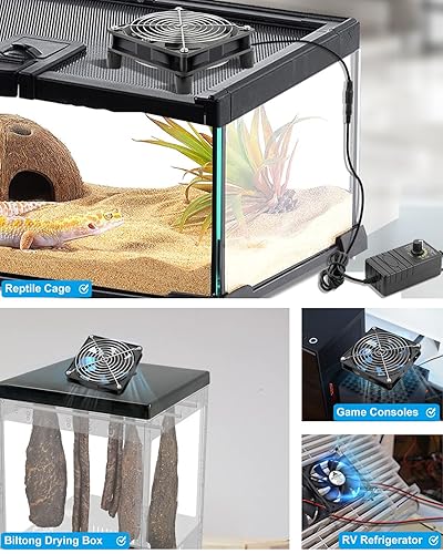 Miniatura 2 de GDSTIME Ventilador de computadora de 5.512 in x 0.984 in con enchufe de CA, 110 V, 120 V, 220 V, 240 V, controlador de velocidad variable alimentado