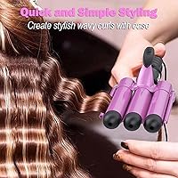 Vista 2 de kuwa 15 Rizador de Temperatura Variable para Cabello, Rizador de 3 Barriles, Ondulador de Cabello para Mujeres, Herramienta para Cabello WaverHair