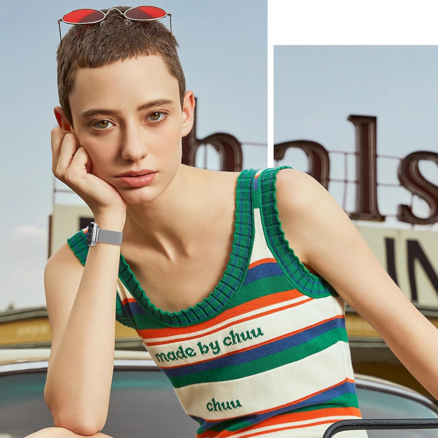 Stainless Steel Milanese Loop Compatible with Apple Watch Band 38mm 40mm 41mm 42mm(series 10) men and women, Mesh Loop Magnetic Clasp Replacement for iWatch Bands Ultra Series 10 9 8 7 SE 6 5 4 3 2 1,Titanium - Image 8