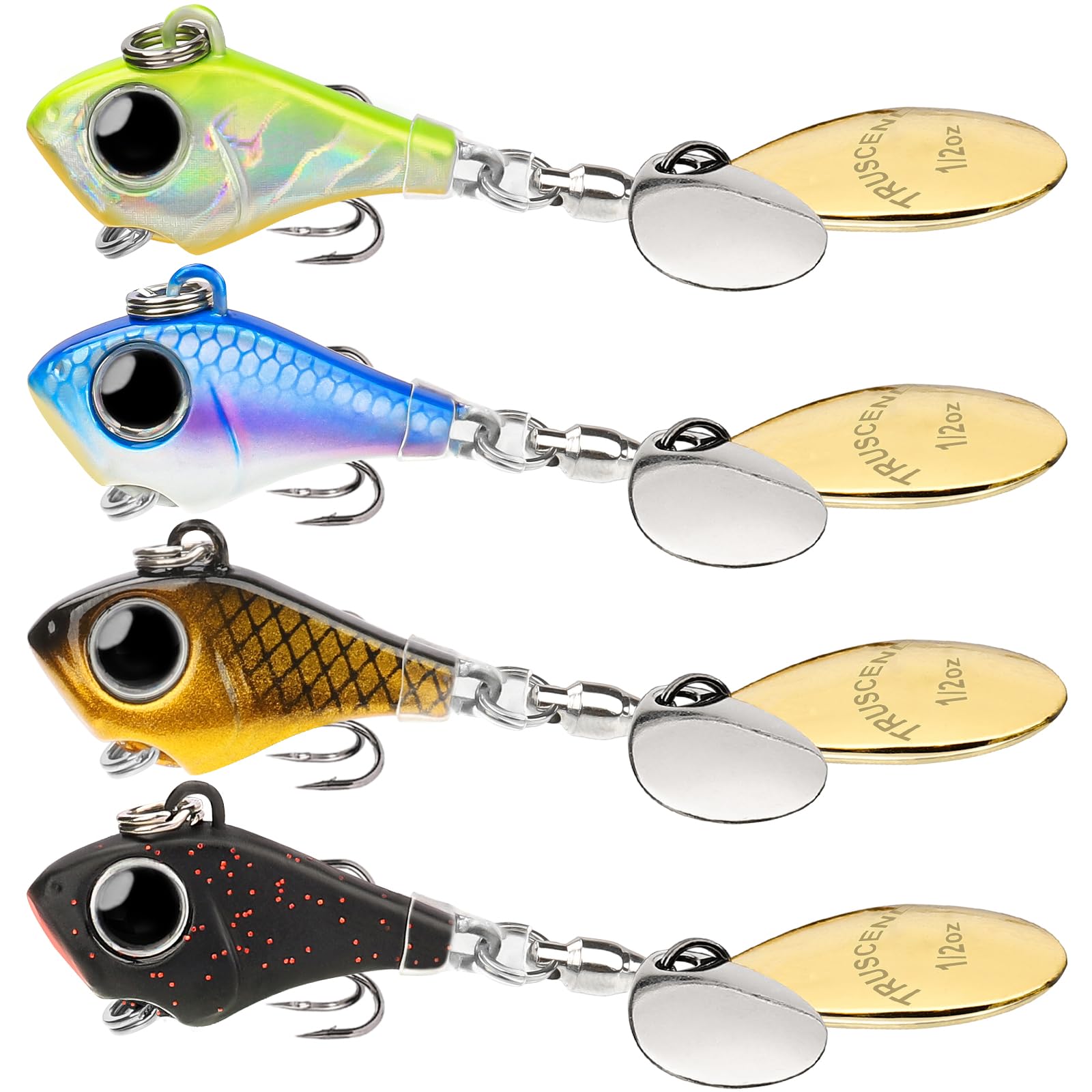 TRUSCEND Easy Catch Vibe Spinner mit BKK-Haken, Lange Wurfweite, Vibrierende, Chwimmende, Blinkende und Jiggende Aktionen, Ultimativer Suchköder für alle Fischarten, Erstaunlicher Jig-Spinner-Köder