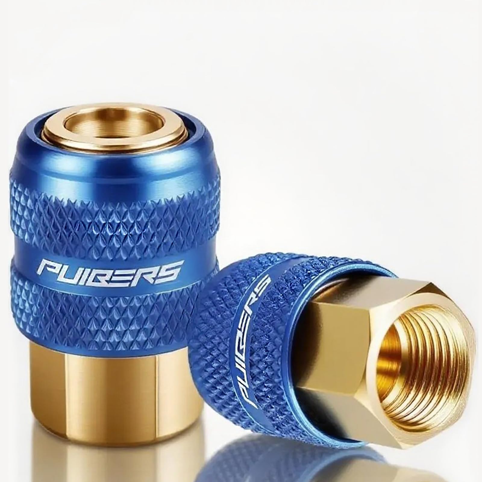 PUIBERS 2PCS Locking Air Chuck, 1/4' FNPT Brass Closed Flow, Max 150 PSI