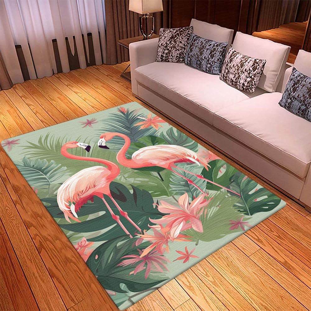 Flamingo Area Rug - 4x6, Bathroom, Printed, Outdoor & Indoor, Living Room & Bedroom, Runner