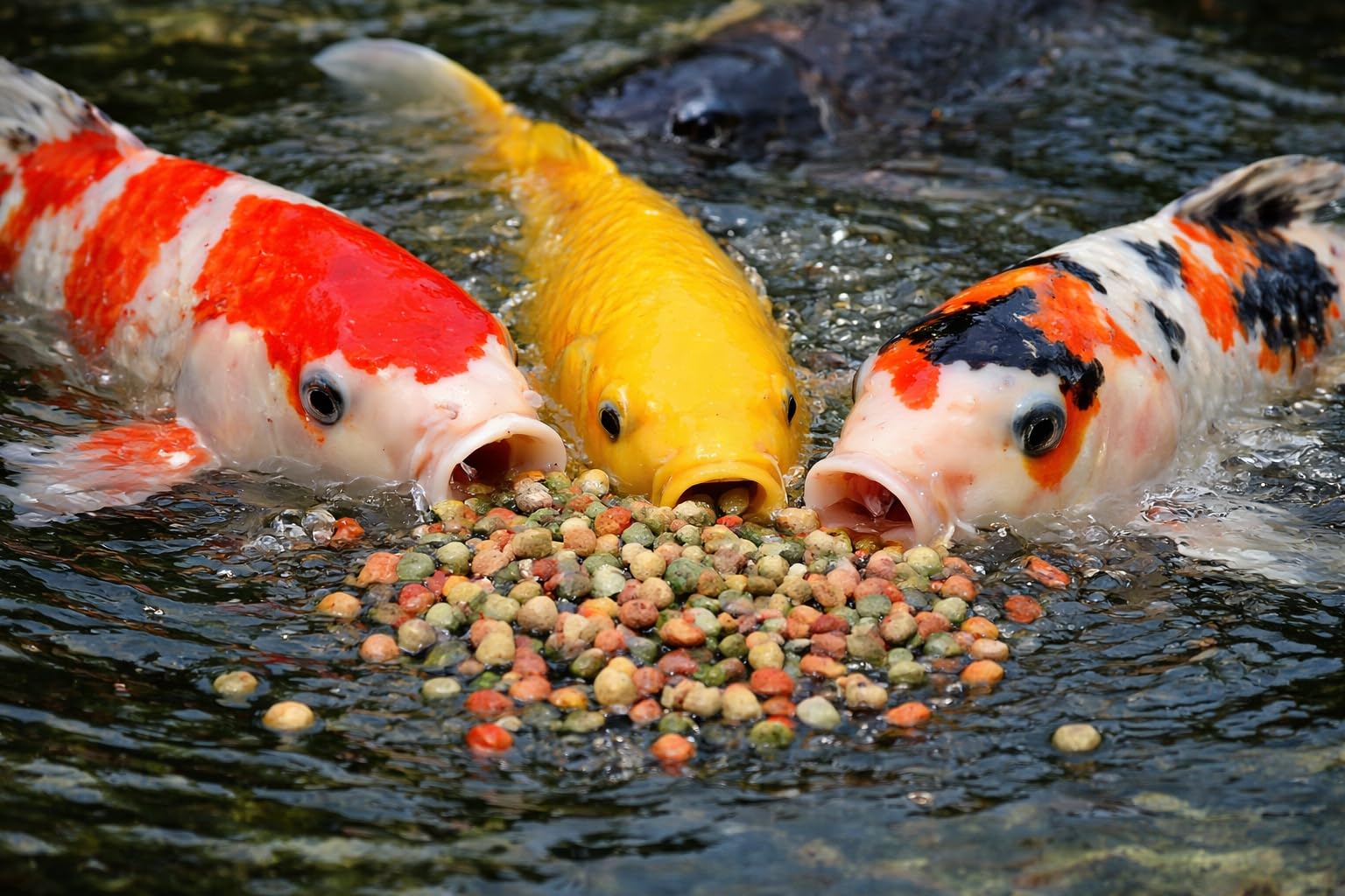 Koi Herdecke - 15 kg Fischfutter Mix für Koi's | Schwimmende Pellets von 6 mm | geeignet für Zierfische - Goldfische - Orfe - Shubunkin | 15 Kilo Pack - Alleinfuttermittel
