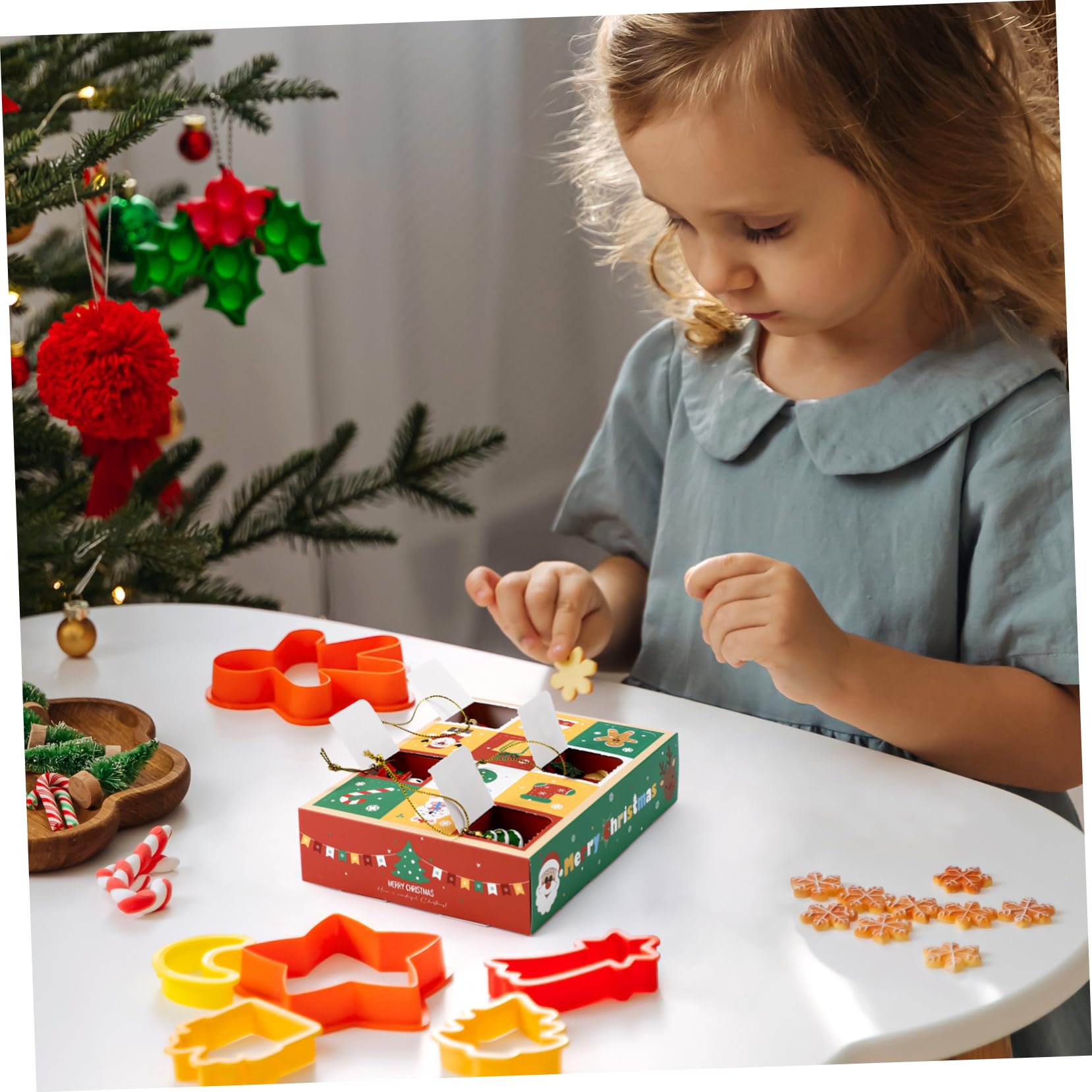 Zerodeko 2 Series Caja De Navideña Compartimentos De Caja Vacía Para Dulces Y Pasteles Ligera Y Para Fiestas Y Celebraciones 10 Piezas*2