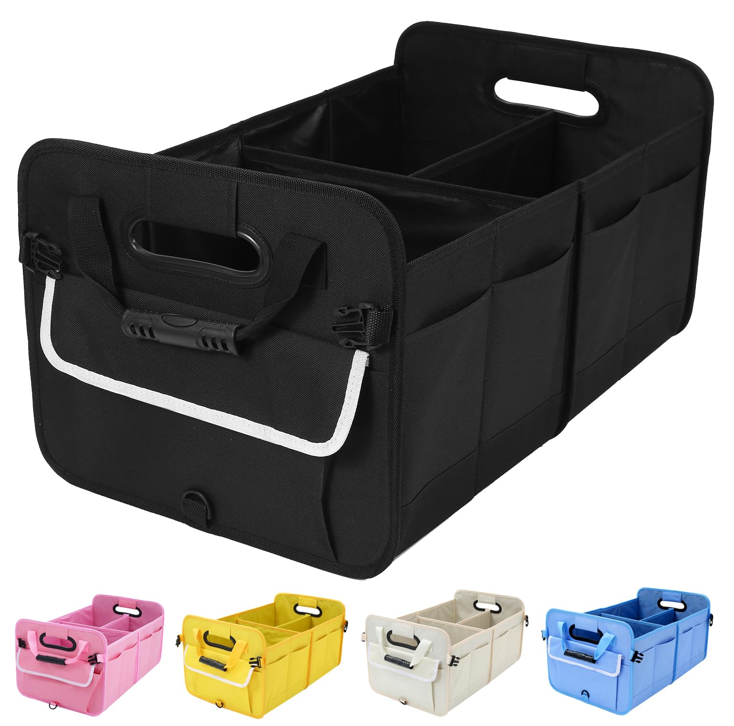 Car Suv Trunk Organizer Sturdy Car Storage Organizer for Accessories Tools Sundries Upgraded 4 Carrying Handles 72L Foldable