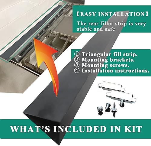 Miniatura 2 de Kit de moldura de relleno trasero para estufa o cocina deslizante de 30", tira de llenado universal para el espacio entre la estufa deslizante y la