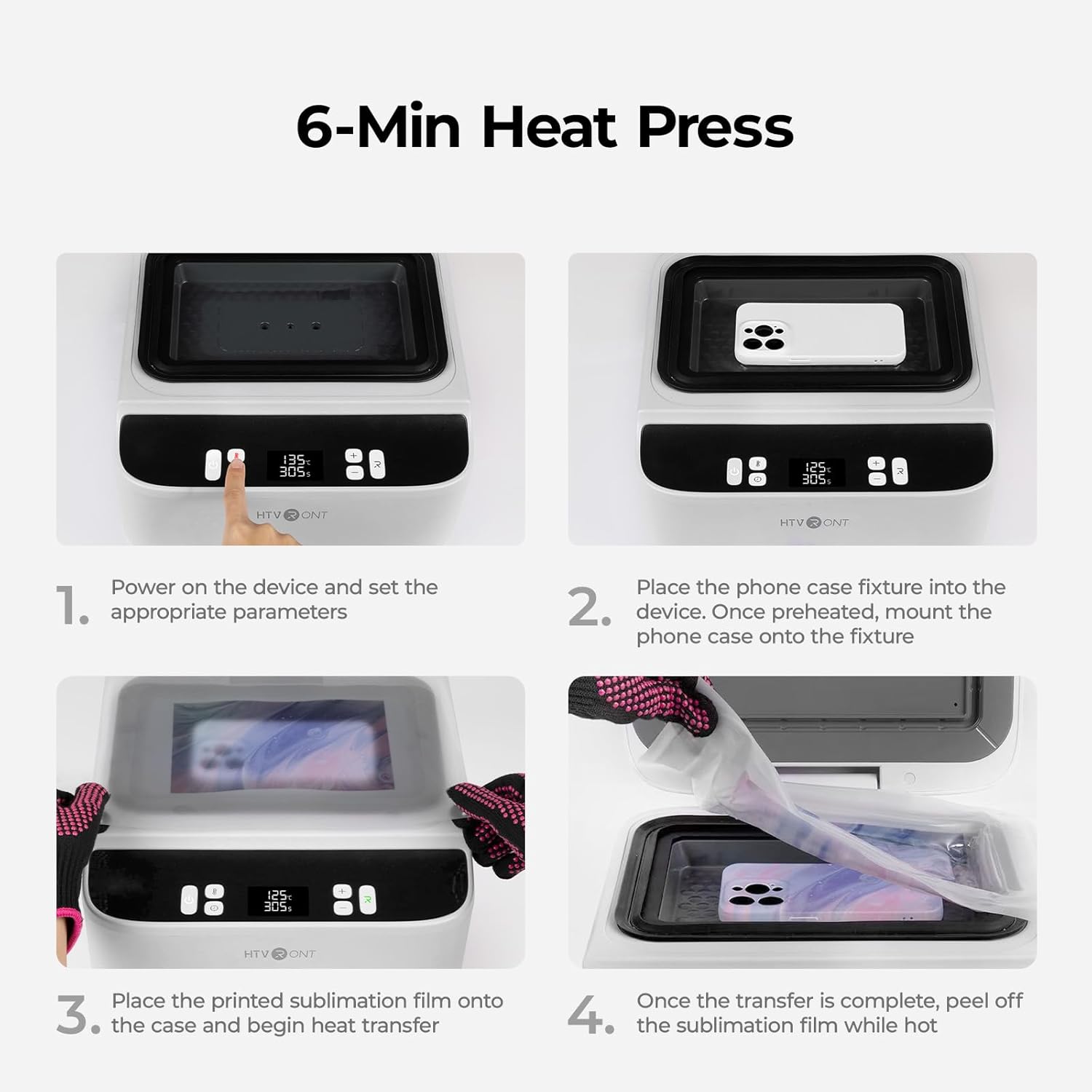Step-by-step guide for using the HTVRONT H17 Heat Press