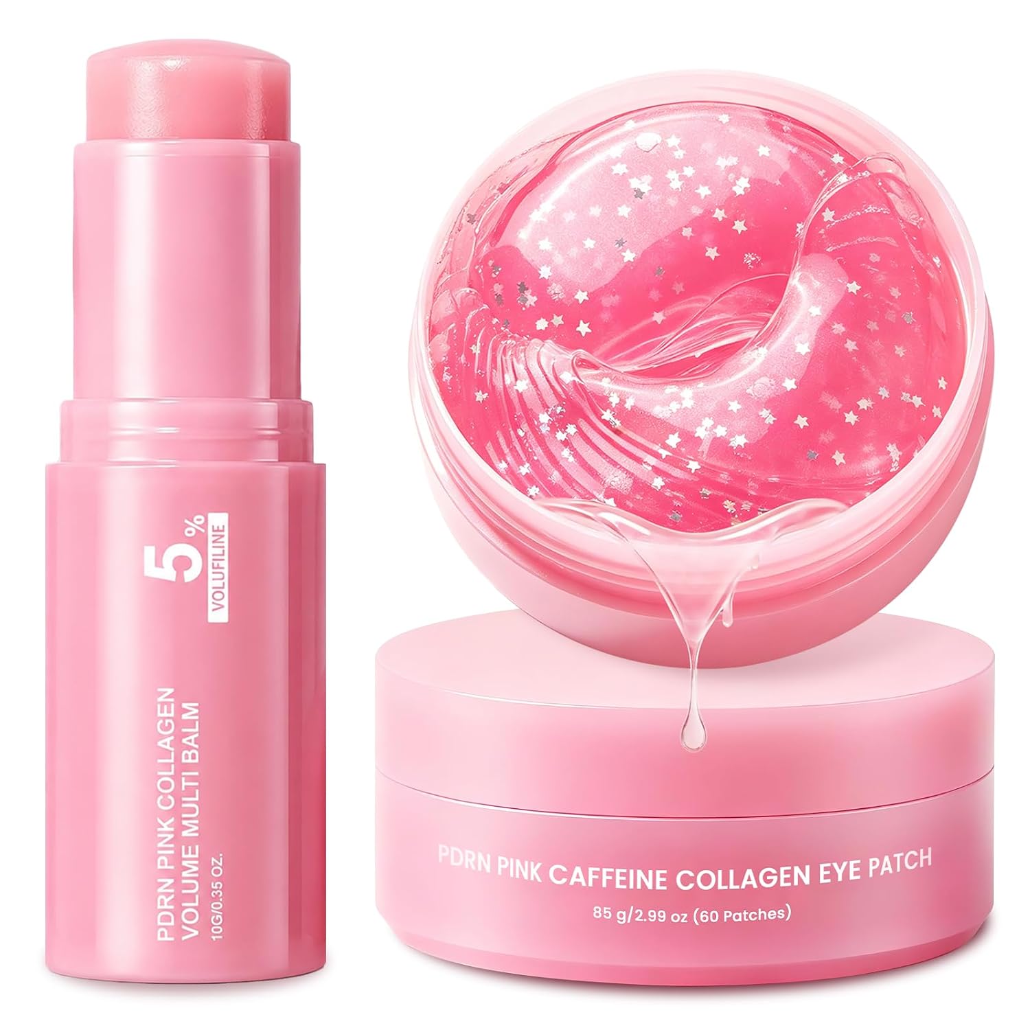 PDRN Pink Collagen volume Multi Balm Stick+Collagen Under Eye Patches Set