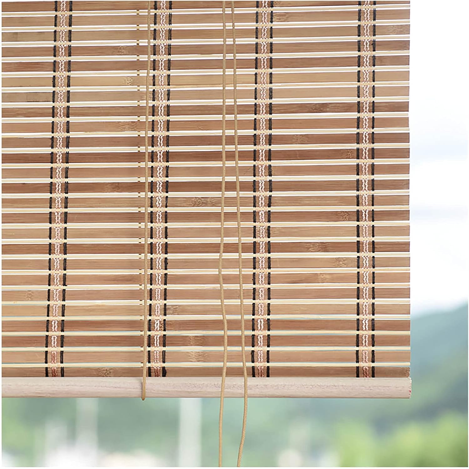 Store en bambou filtrant les UV en bois carbonisé pour une isolation lumineuse haut de gamme