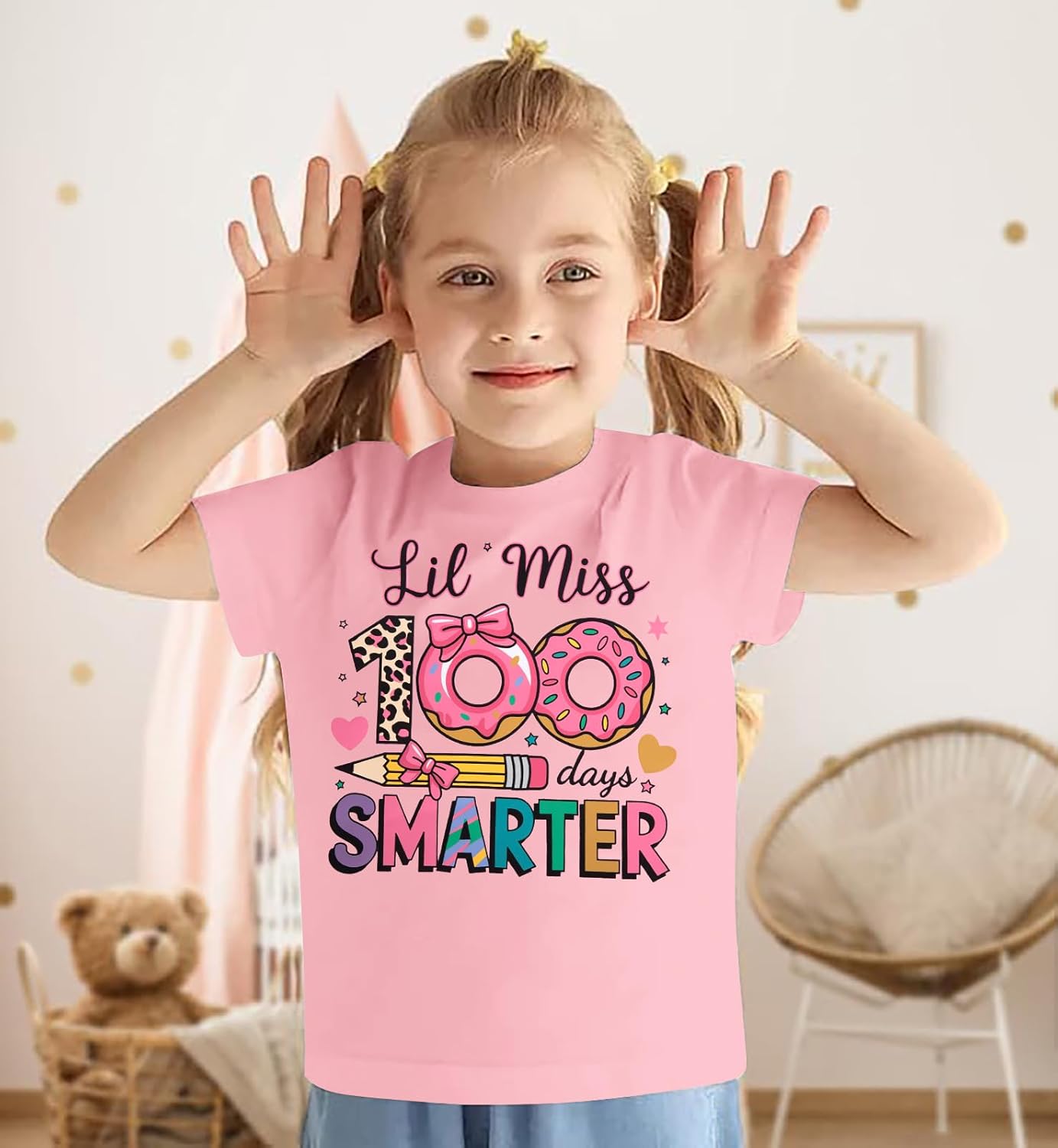 100 Days of School Shirt for Girls: 100th Day Shirts Kids Toddler Kindergarten Shirt Happy 100 Day Celebration Tee Tops