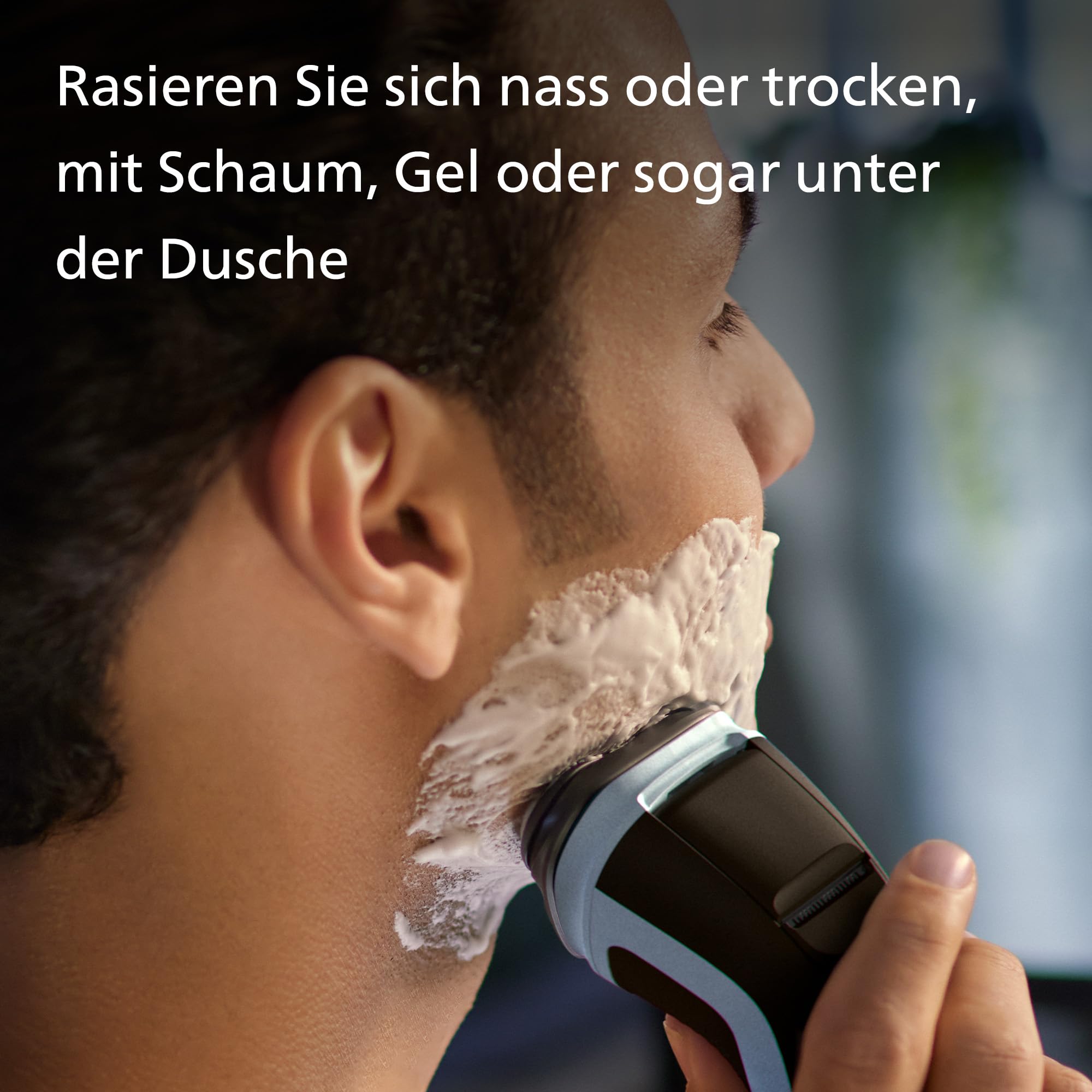 Philips Shaver Series 3000X – Elektrischer Rasierer für Herren, Nass- und Trockenrasur, Himmelblau, mit SkinProtect-Technologie, ausklappbarem Bartschneider und ergonomischem Griff (Modell X3053/00)