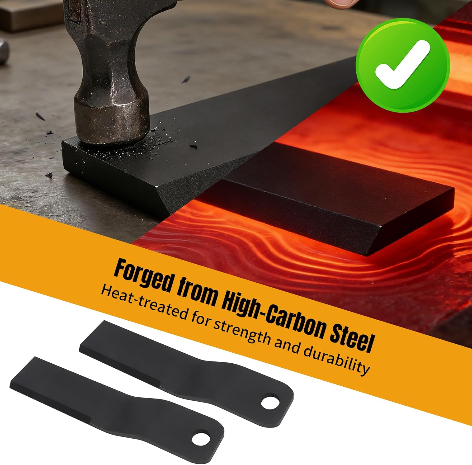 2-Pack 0.5" Heavy Duty Blades for Wolverine BC-13-72W & AGT Top Cat HFRC72 Skidsteer Brush Hog – Replacement Rotary Cutter Blades for Land Clearing & Brush Cutting