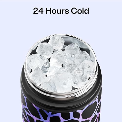 Miniatura 513 de ENCOOL Botella de agua aislada con popote, de acero inoxidable, a prueba de fugas, sin BPA, al vacío de doble pared que se mantiene fría durante 24