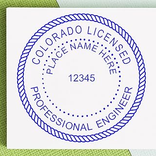 Premium Wood Handle Colorado PE Seal Stamp, Ideal for Colorado Engineer, 1-5/8 Size, Colorado PE Stamp - Perfect Tool for Professional Engineering Projects in Colorado, Colorado CO PE Stamp