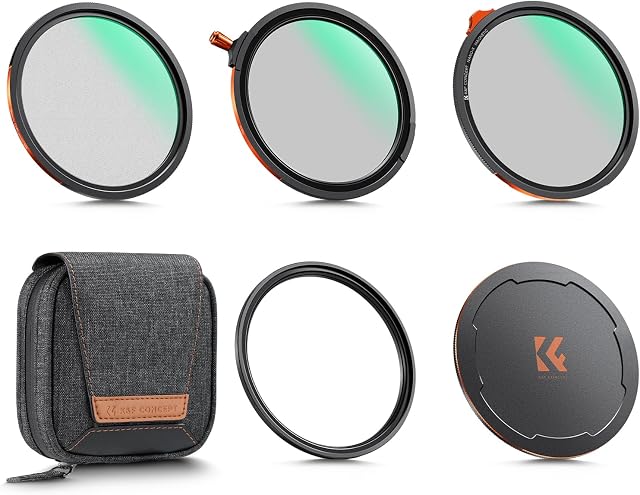 K&F CONCEPT Nano-X 82mm CPL+ND2-32+Black Diffusion 1/4 Magnetic kit, True Colors 28-Layer Coating, Hard Stop ND Filter, Optical Glass, Detachable Combination for Photography & Videography | 1s Swap Pack of 5 Filters + Magnetic Base Ring + Lens Cap Ki