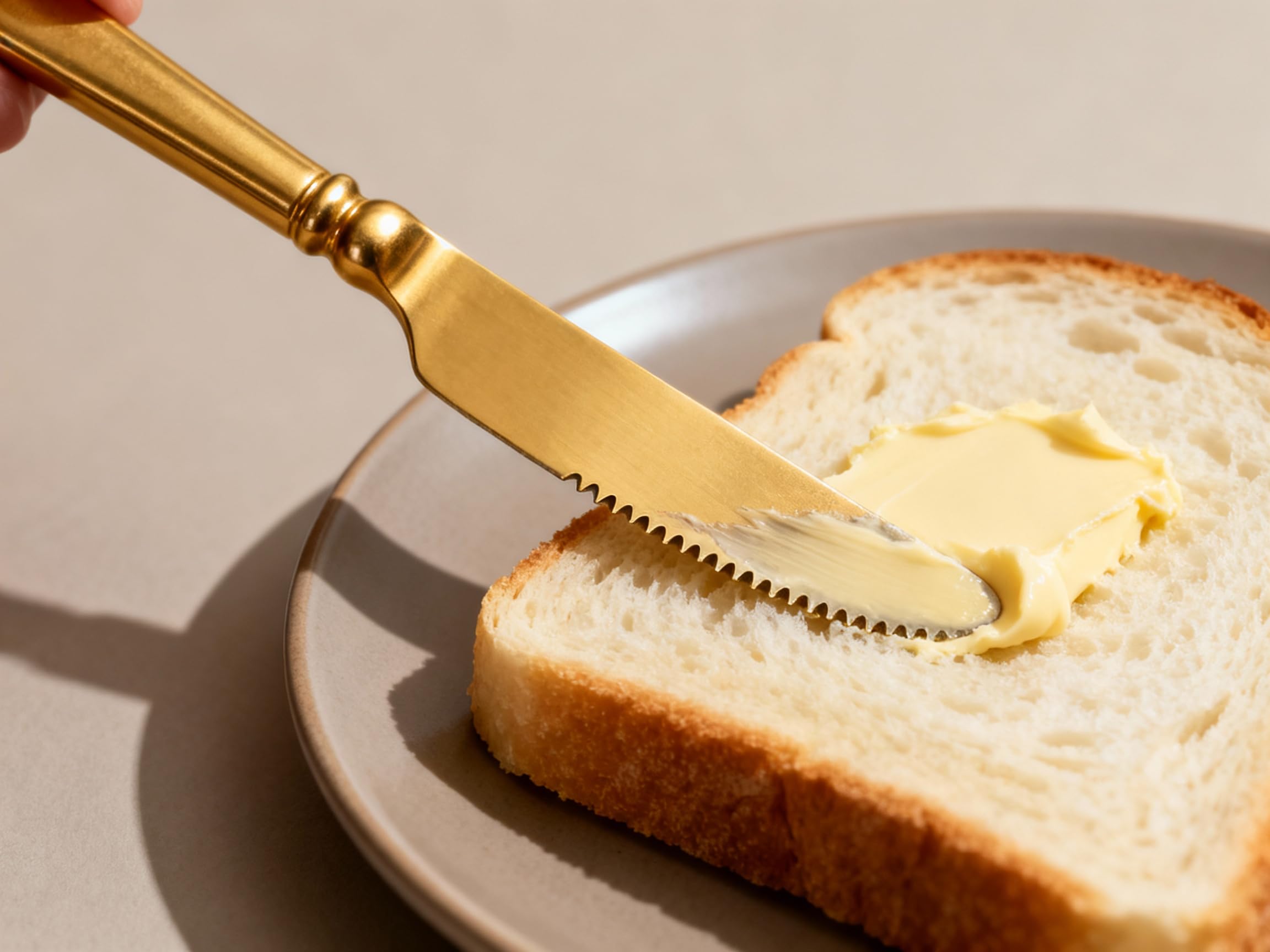 NEERAK Premium Gold Stainless Steel Butter Knife Set - Pack of 2 | Smooth Spreader for Butter, Jam, Cheese & Bread | Elegant Golden Finish | Rust-Free Cutlery for Dining & Kitchen (gold) 1