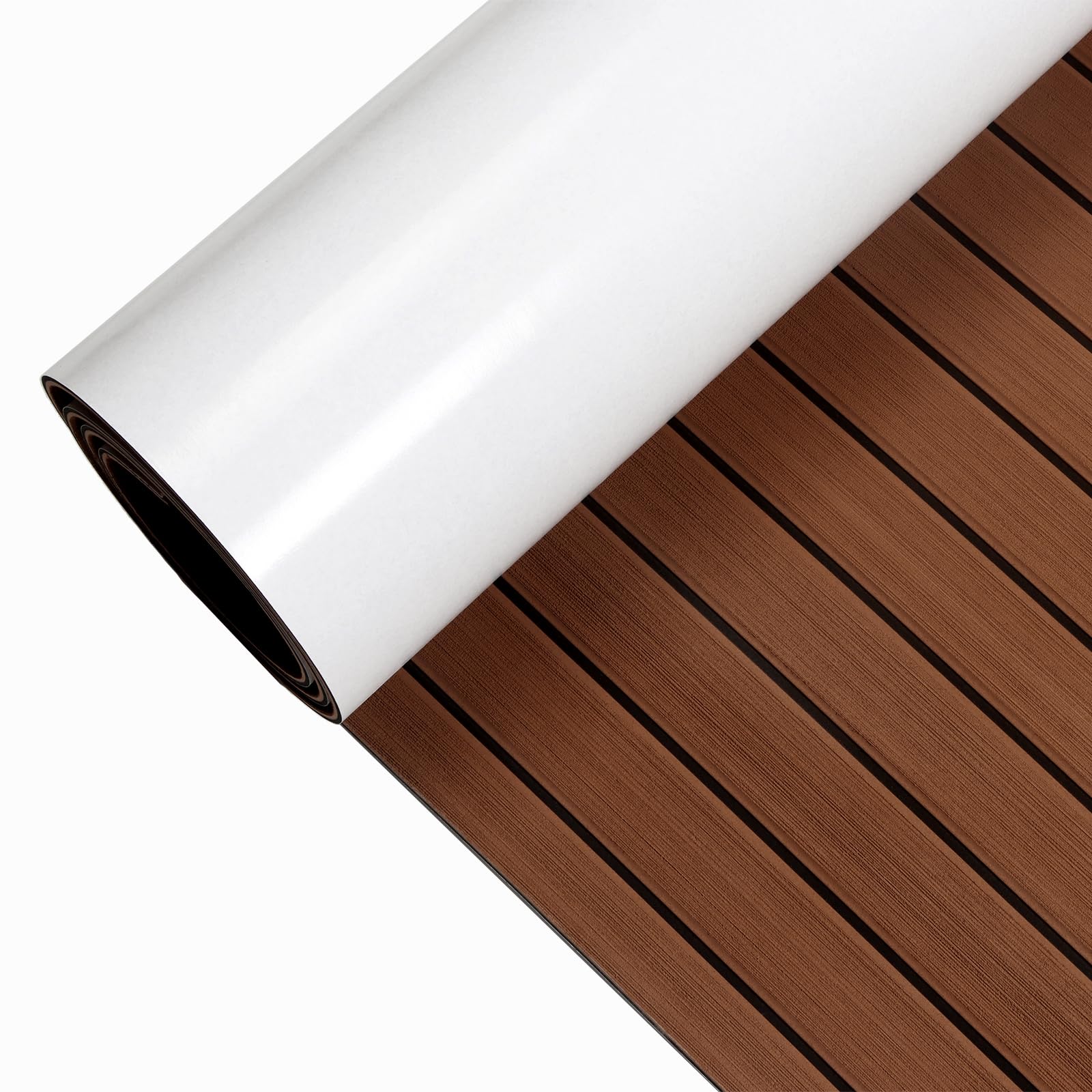 Boat Flooring EVA Foam Decking Teak Sheet - Non-Slip Marine Mat for Yacht, Motorboat, RV, Kayak and Swimming Pool - Self-Adhesive Flooring Material - 94" x 44"/35"/23"/25"