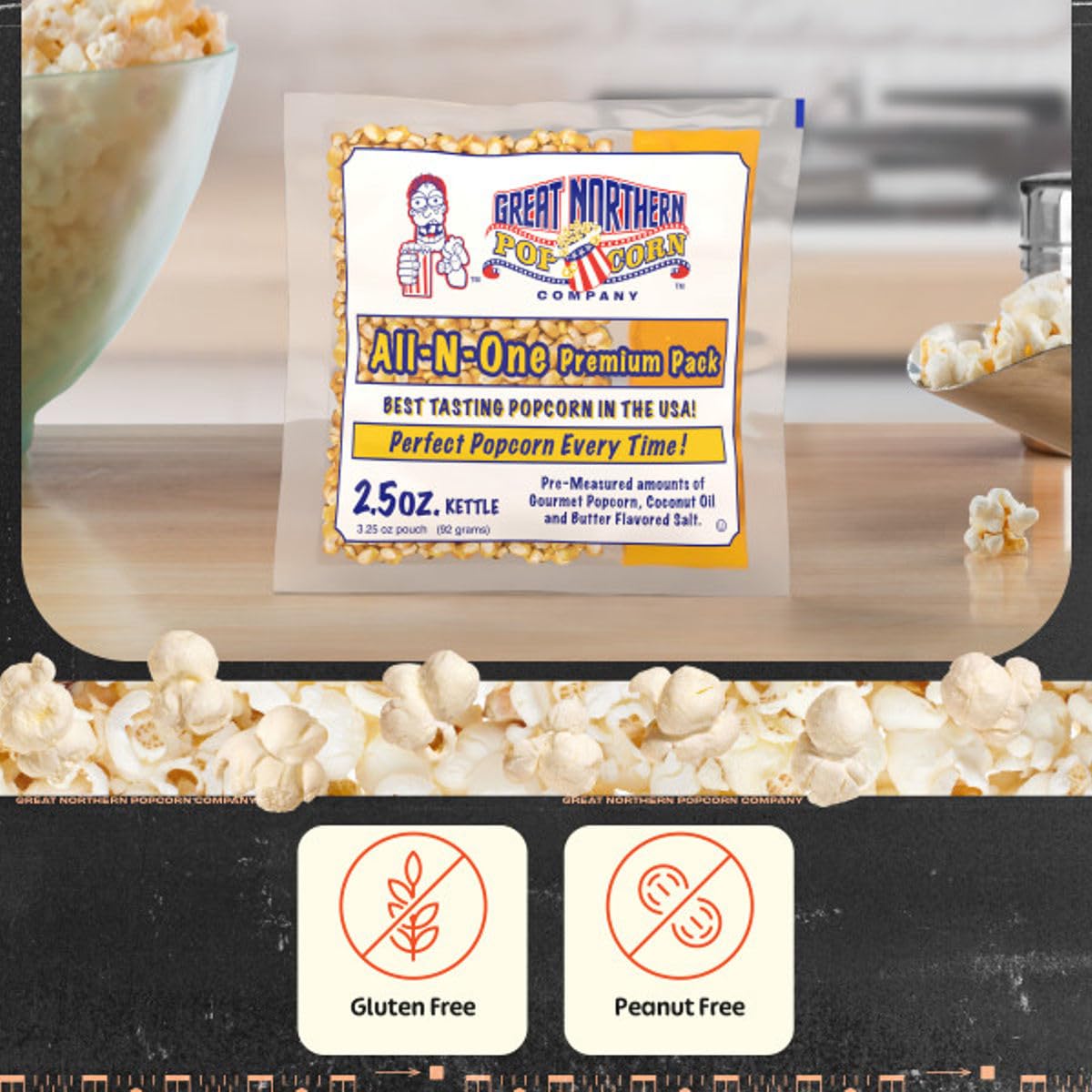 Movie Theater Style 12-Count Popcorn Packs-Pre-Measured 2.5 Ounce All-in-One Kernel, Salt, Oil Packets for Popping Machines by Great Northern Popcorn - Image 5