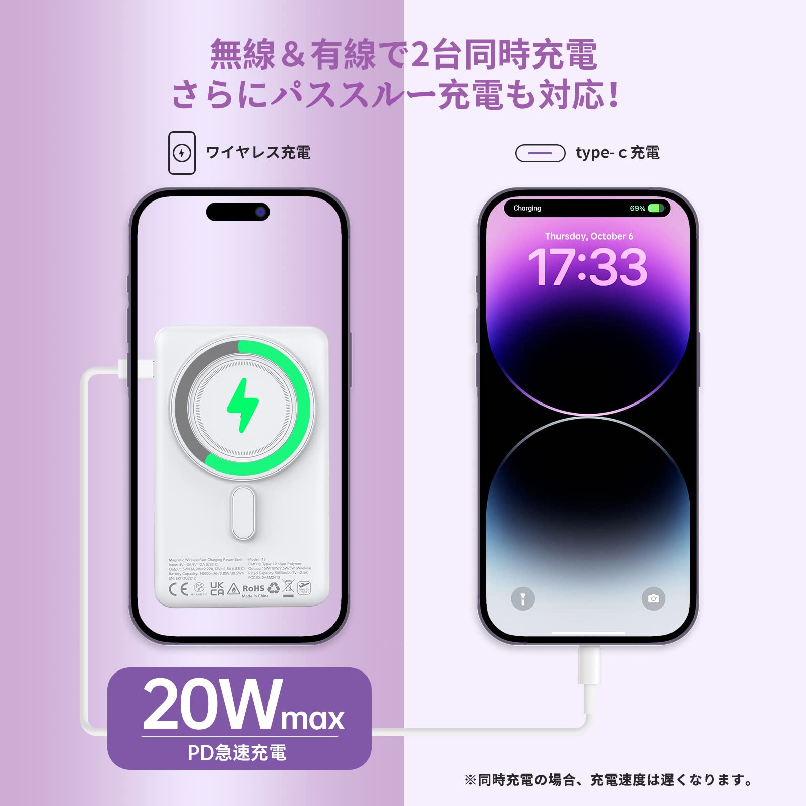 早い者勝ち‼️euker モバイルバッテリー 25200mah 急速充電 早い者勝ち‼️euker モバイルバッテリー 25200mah 急速充電