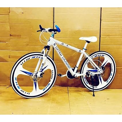 OPULENCE GX Power Series, 3 Spoke Bicycle with 21 Speed (7x3) Shimano Gears and shifters, Sleek disc Brake, Carbon Steel Frame, Allow Rims and Ultra chromic Paint. (White)