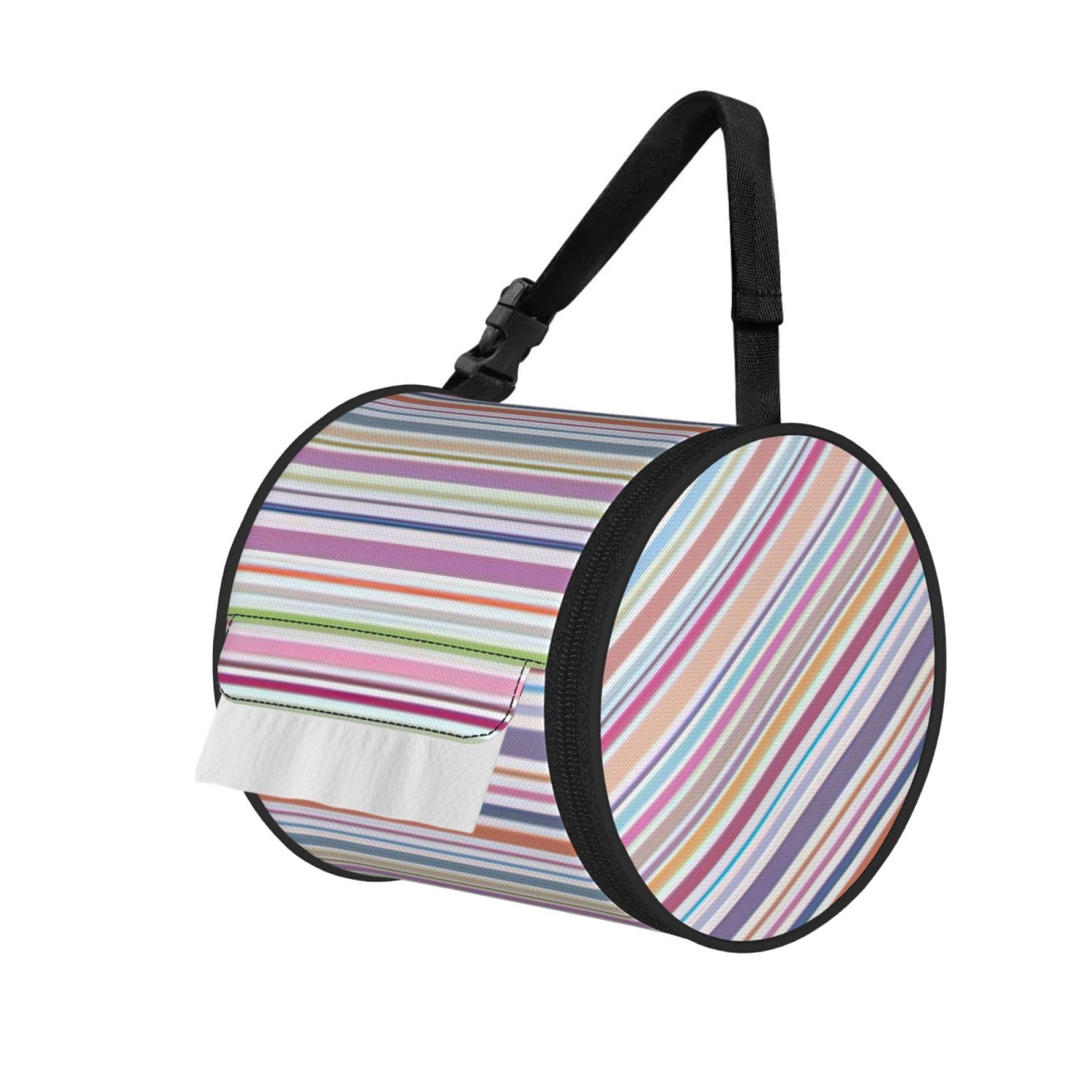Color stripes. Print Cylindrical Tissue Holder Bathroom Car Home Office Kitchen Decor Versatile