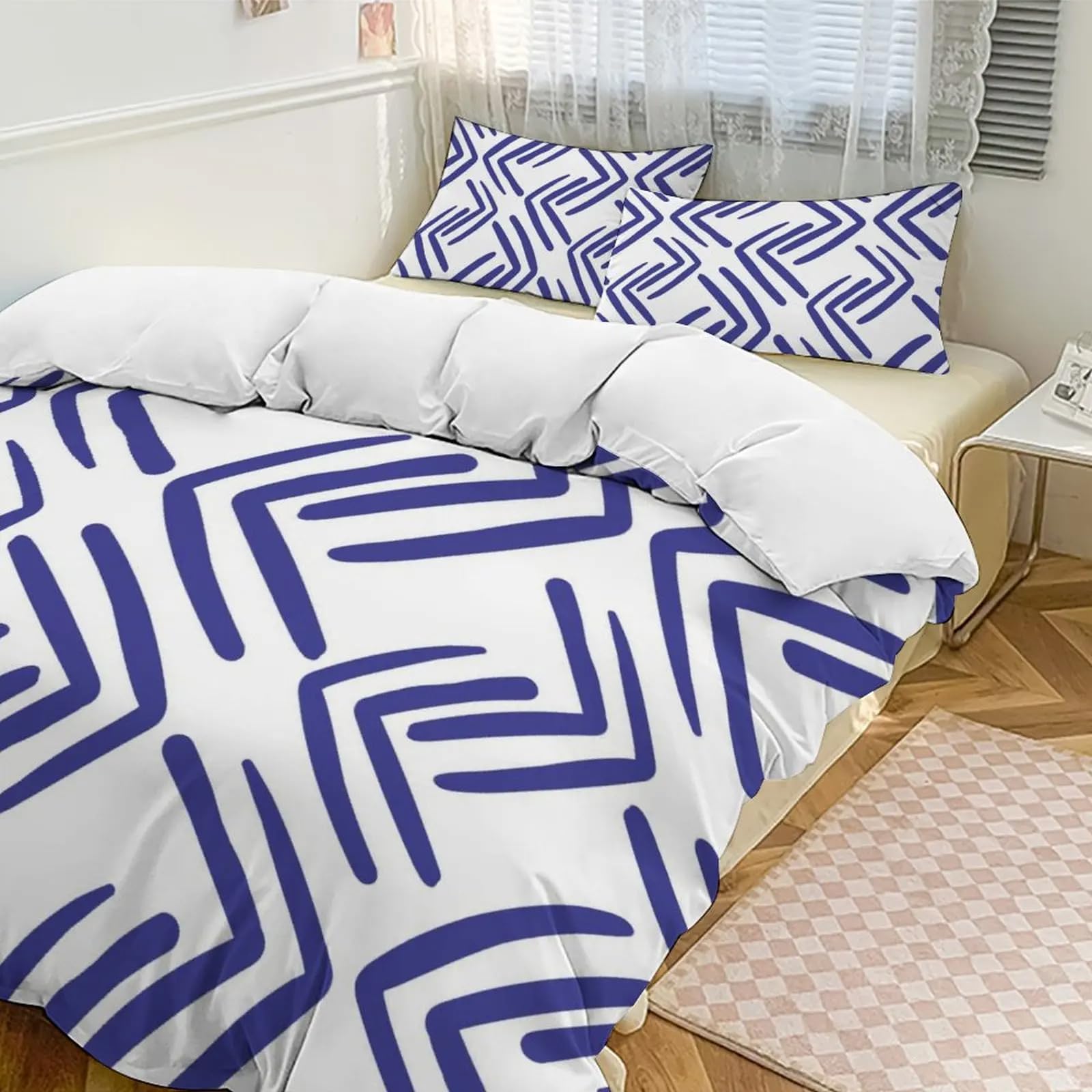Parure de lit 200x200 infroissable en microfibre bleue pour en finir avec le repassage