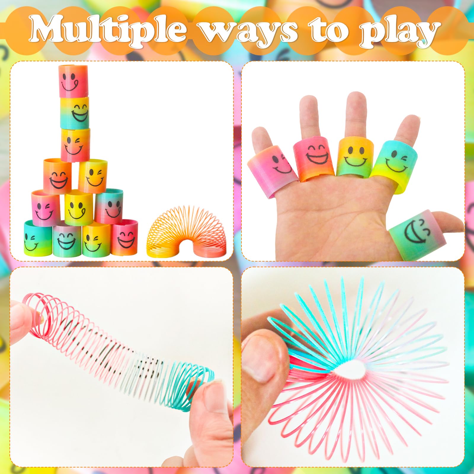 42 Pack Mini Spring Party Favors Toys Magic Fidget Stress Coil for Favor Carnival Prize Birthday Goodie Bag Stuffers for Kids Boys Girls
