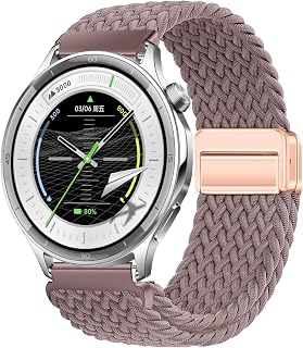 GIOPUEY Magnet Armband Kompatibel mit OPPO Watch S, Geflochtenes Nylon Armband [unisex] elastisch Ersatzarmband - Purple