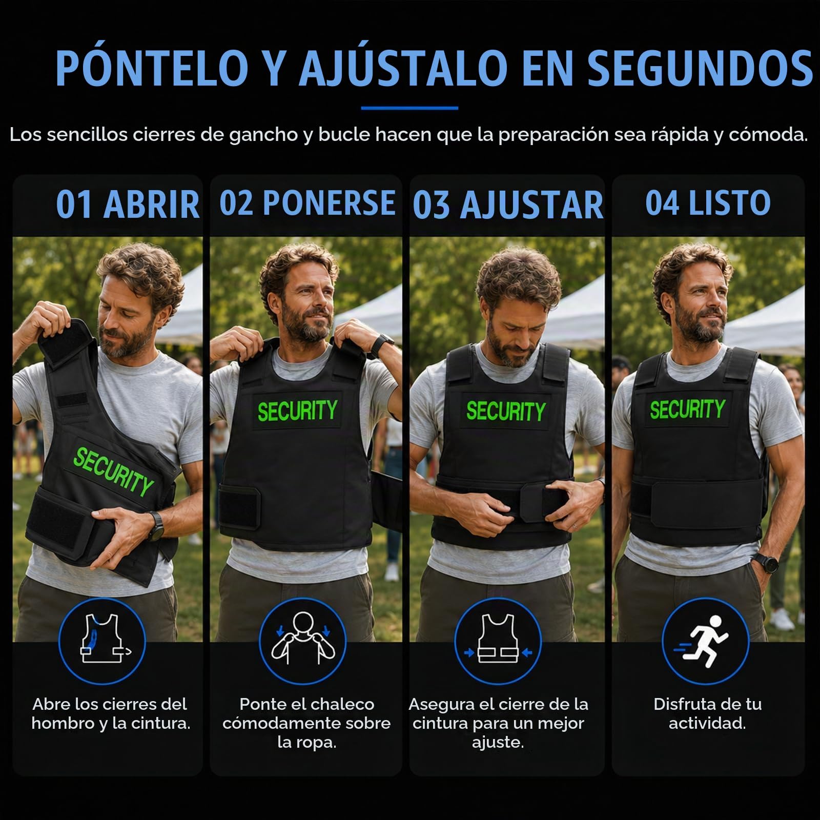 Taeku Chaleco de Entrenamiento al Aire Libre, Chaleco de Seguridad Ligero Ajustable para Airsoft, Paintball, Cosplay y Juegos en Equipo