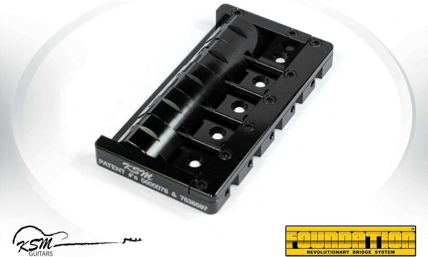 KSM FOUNDATION Bass Bridge (5-string) "Black Body with Black Bolts 17mm"