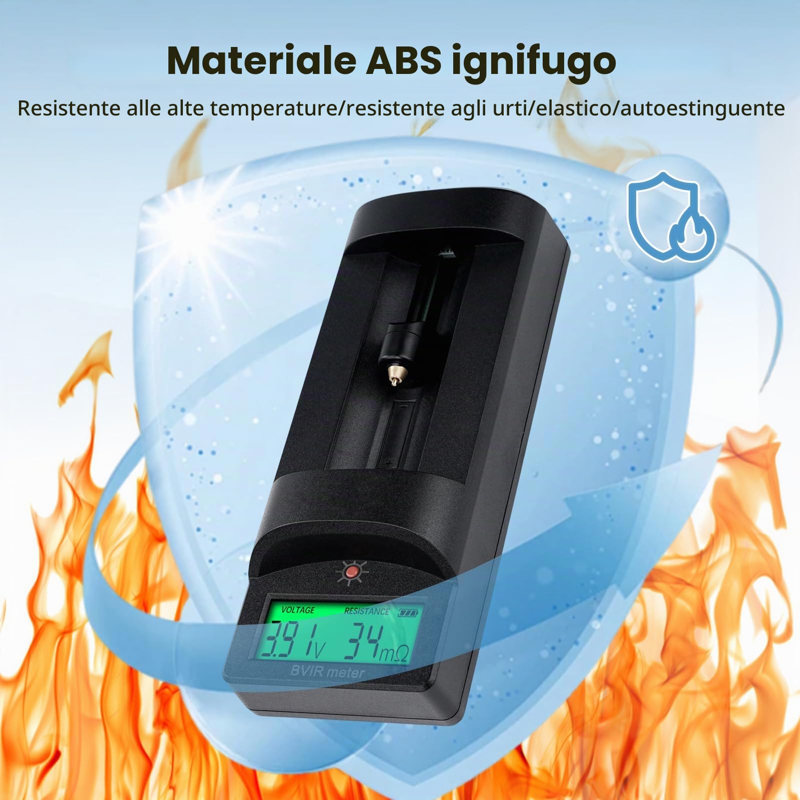 DEWIN Tester di resistenza interna della batteria,Tester di tensione e resistenza interna per batterie al litio Tester Batteria Applicabile a batterie al litio, al piombo, al carbone,ecc.
