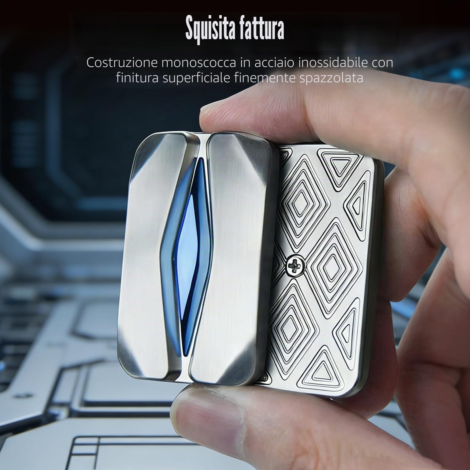 Fidget Slider Card, metallo Fidget Toy, Giocattolo Magnetico con Montagna Cava, Anti-stress per ADHD, Disturbi D'ansia, Migliora la Concentrazione, Ideale per Impiegati in Ufficio