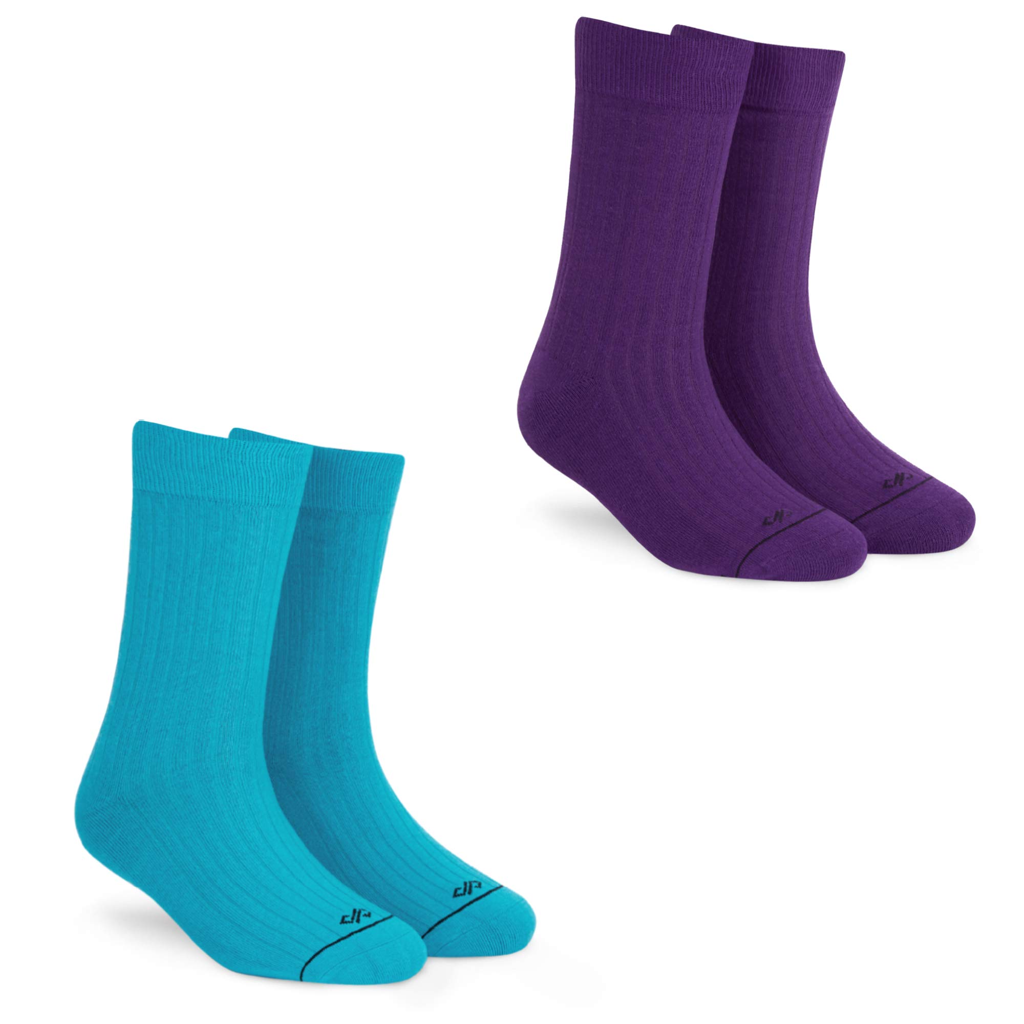 dynamocks SOLID Colour Socks for MEN and WOMEN - (Combo Pack of 2 | Crew Length | Material: Combed Cotton | Colour: Aqua, Purple | Size: Free (UK 7-12))-picture-36
