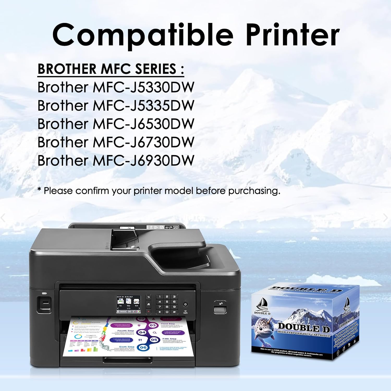 DOUBLE D LC3019 XXL Compatible Replacement for Brother LC3019 LC3019XXL Ink Cartridges Super High Yield for Brother MFC-J6930DW MFC-J6530DW MFC-J5330DW MFC-J6730DW (2BK,2C,2M,2Y) 8Pack