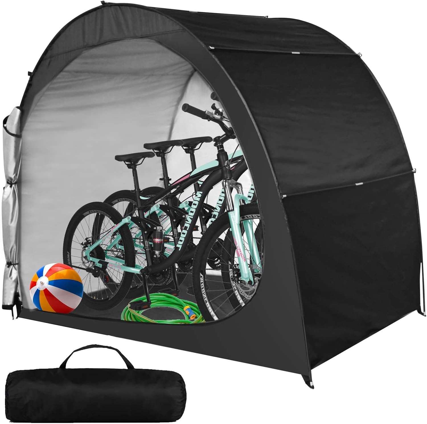 H&ZT Bike Storage Tent - 6.5' x 4'x 5.3' Outdoor Bike Cover - Waterproof Lawn Mower Garden Tools Shed - Backyard Storage Tent Shelter W/Fixing Peg