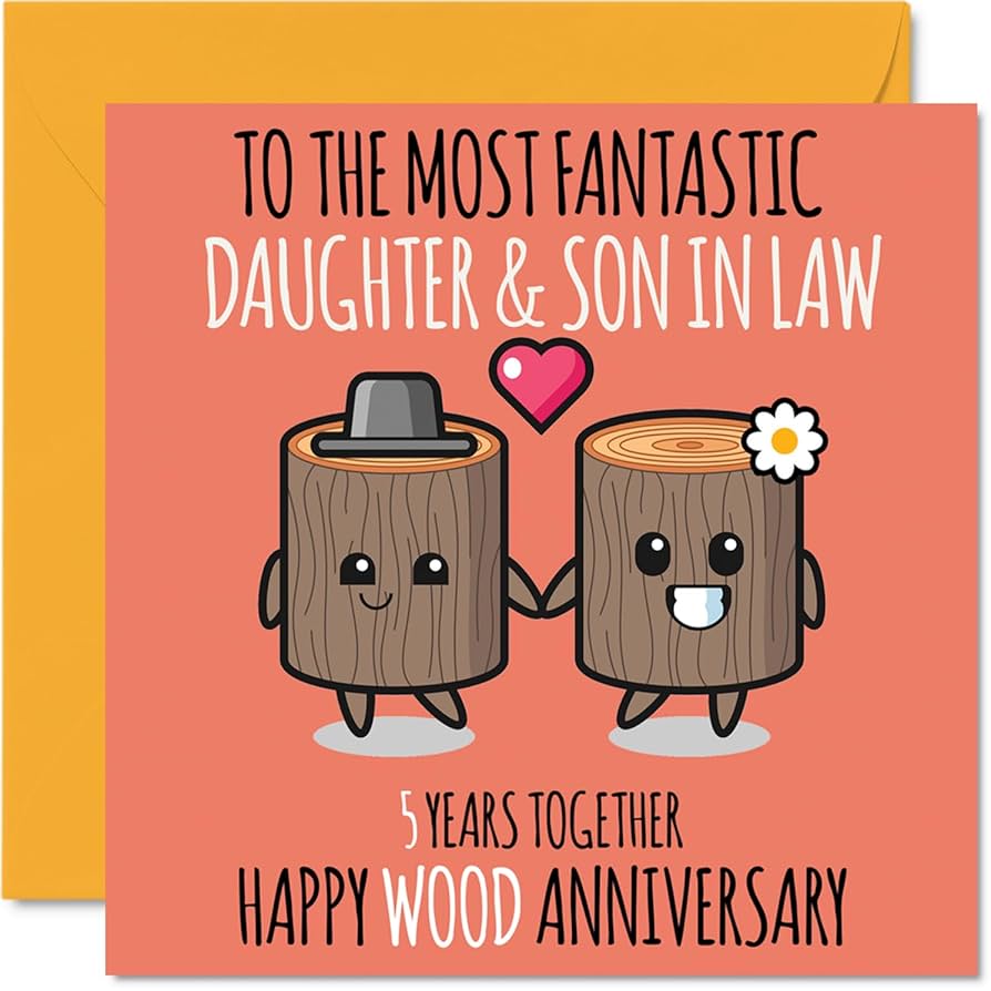 Amazon.com : Cute Wooden Anniversary Card for Daughter & Son In Law - 5 Years Together - Happy 5th Wedding Anniversary Cards for Son In Law Daughter, 5.7 x 5.7 Inch Greeting amazon-com-cute-wooden-anniversary-card-for-daughter-son-in-law-5-years-together-happy-5th-wedding-anniversary-cards-for-son-in-law-daughter-5-7-x-5-7-inch-greeting