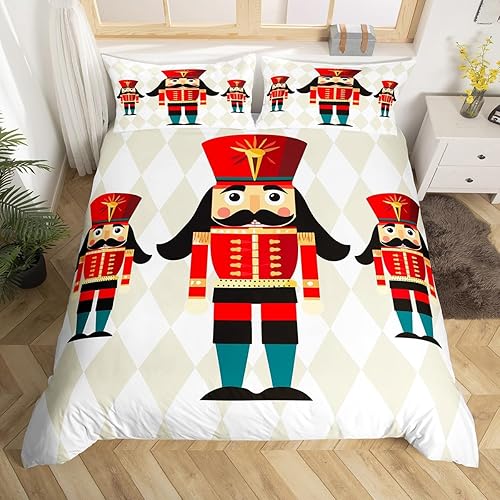 Miniatura 3 de Juego de ropa de cama de Navidad, funda de edredón cascanueces, funda de edredón de guardia real de dibujos animados para niños y niñas, funda de